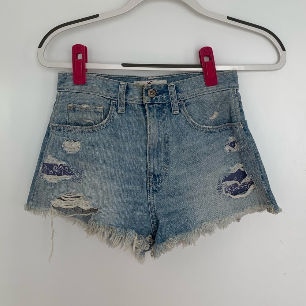 High waisted jean shorts
